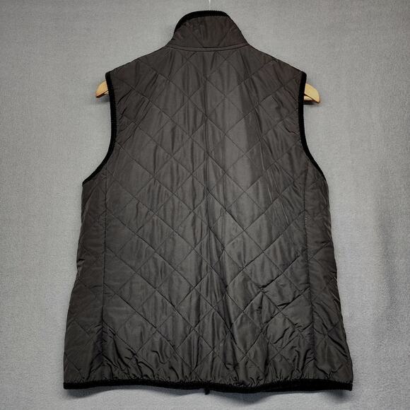 Ralph Lauren LRL Vest Women Large Black Hunting Shooting Corduroy Shoulder Patch - Picture 2 of 10